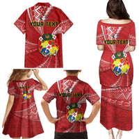Personalised Tonga Independence Day Family Matching Puletasi and Hawaiian Shirt Happy 54th Independence Anniversary Ngatu Pattern LT14 - Polynesian Pride