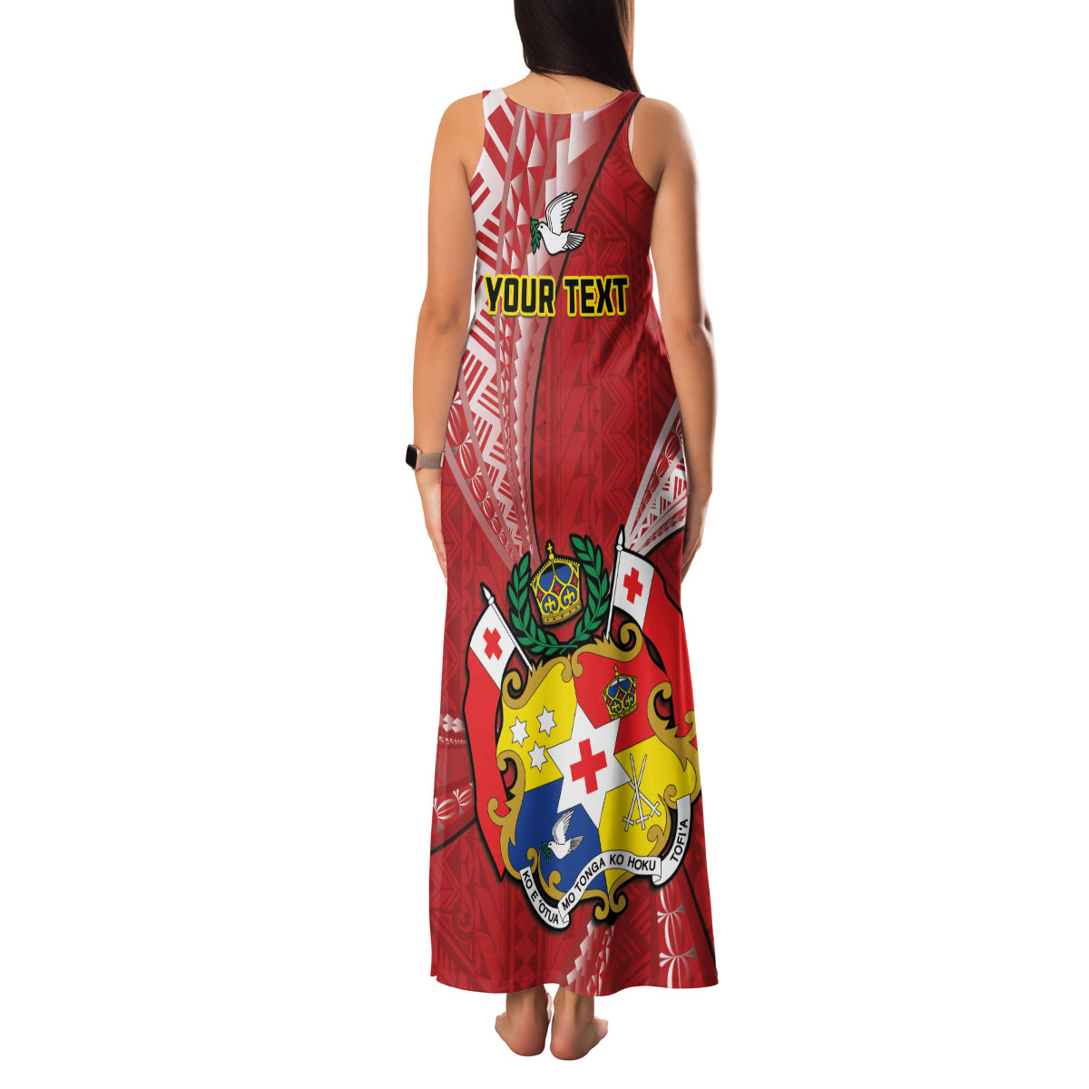 Personalised Tonga Independence Day Family Matching Tank Maxi Dress and Hawaiian Shirt Happy 54th Independence Anniversary Ngatu Pattern