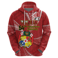 Personalised Tonga Independence Day Hoodie Happy 54th Independence Anniversary Ngatu Pattern