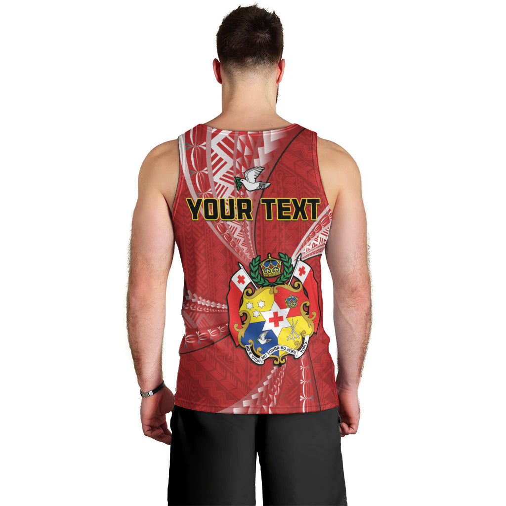 Personalised Tonga Independence Day Men Tank Top Happy 54th Independence Anniversary Ngatu Pattern