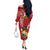 Personalised Tonga Independence Day Off The Shoulder Long Sleeve Dress Happy 54th Independence Anniversary Ngatu Pattern