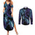 Polynesia Sea Turtle Day Couples Matching Summer Maxi Dress and Long Sleeve Button Shirt Tribal Honu Plumeria Polynesian Pattern