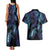 Polynesia Sea Turtle Day Couples Matching Tank Maxi Dress and Hawaiian Shirt Tribal Honu Plumeria Polynesian Pattern