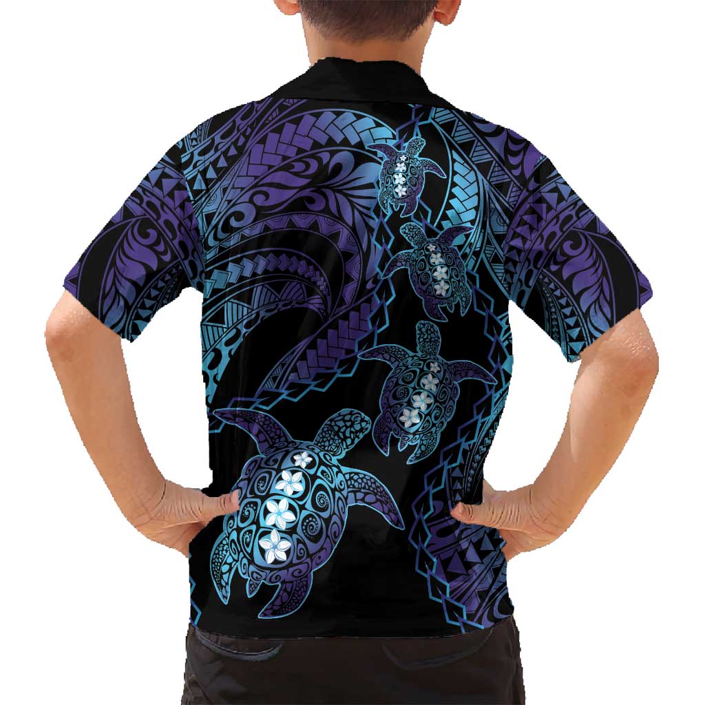 Polynesia Sea Turtle Day Family Matching Long Sleeve Bodycon Dress and Hawaiian Shirt Tribal Honu Plumeria Polynesian Pattern