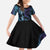 Polynesia Sea Turtle Day Kid Short Sleeve Dress Tribal Honu Plumeria Polynesian Pattern