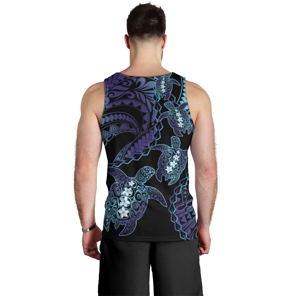 Polynesia Sea Turtle Day Men Tank Top Tribal Honu Plumeria Polynesian Pattern