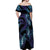 Polynesia Sea Turtle Day Off Shoulder Maxi Dress Tribal Honu Plumeria Polynesian Pattern