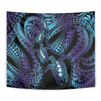 Polynesia Sea Turtle Day Tapestry Tribal Honu Plumeria Polynesian Pattern