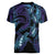 Polynesia Sea Turtle Day Women V-Neck T-Shirt Tribal Honu Plumeria Polynesian Pattern