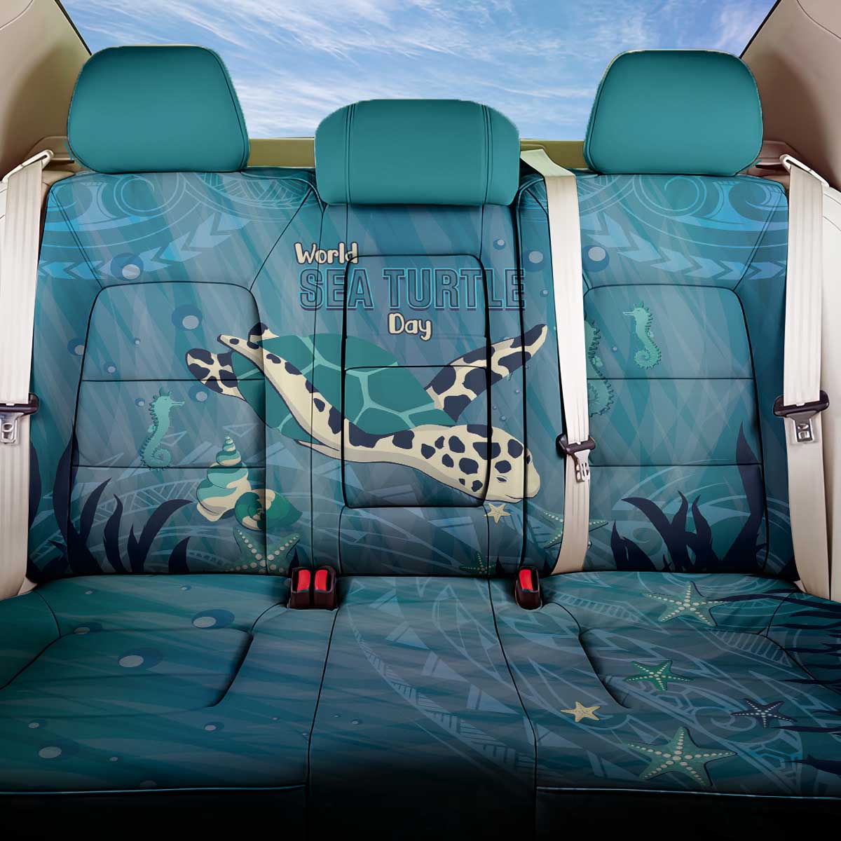 World Sea Turtle Day Polynesia Back Car Seat Cover Go With The Flow
