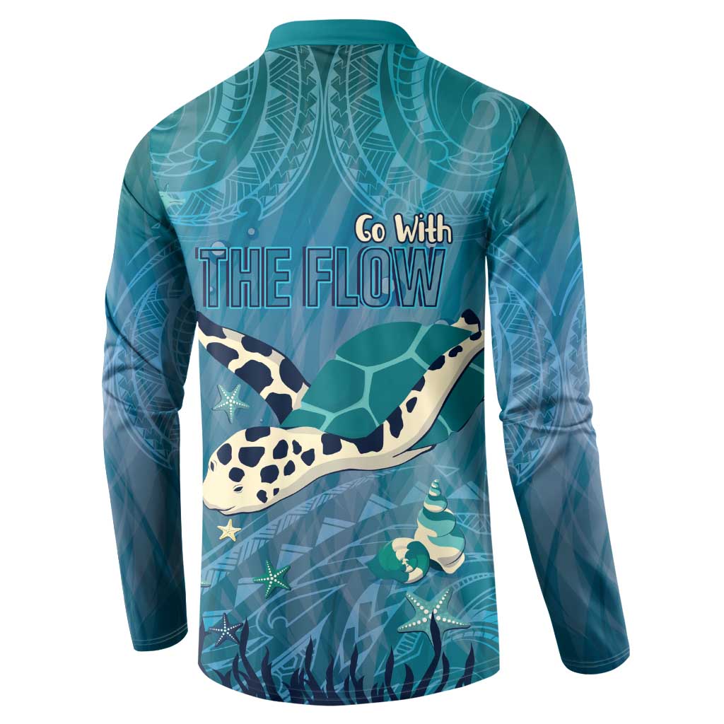 World Sea Turtle Day Polynesia Button Sweatshirt Go With The Flow
