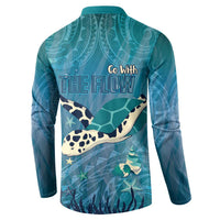 World Sea Turtle Day Polynesia Button Sweatshirt Go With The Flow