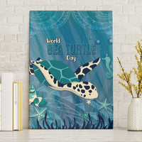 World Sea Turtle Day Polynesia Canvas Wall Art Go With The Flow