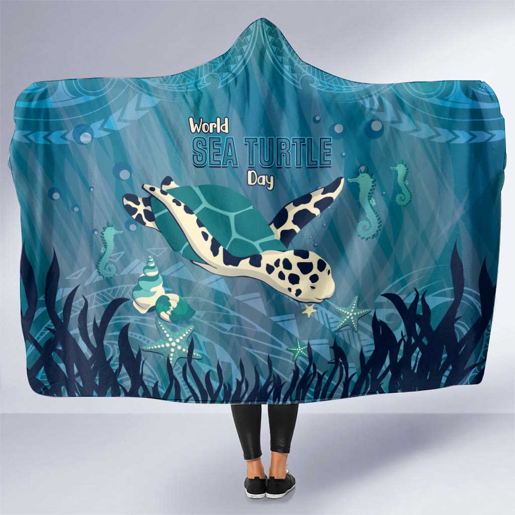World Sea Turtle Day Polynesia Hooded Blanket Go With The Flow