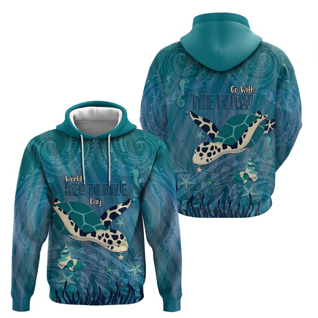 World Sea Turtle Day Polynesia Hoodie Go With The Flow