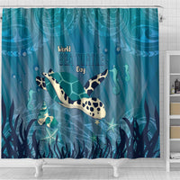 World Sea Turtle Day Polynesia Shower Curtain Go With The Flow