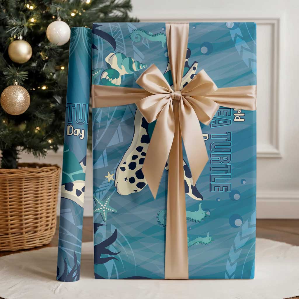 World Sea Turtle Day Polynesia Wrapping Paper Go With The Flow - Polynesian Pride
