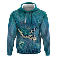 World Sea Turtle Day Polynesia Zip Hoodie Go With The Flow
