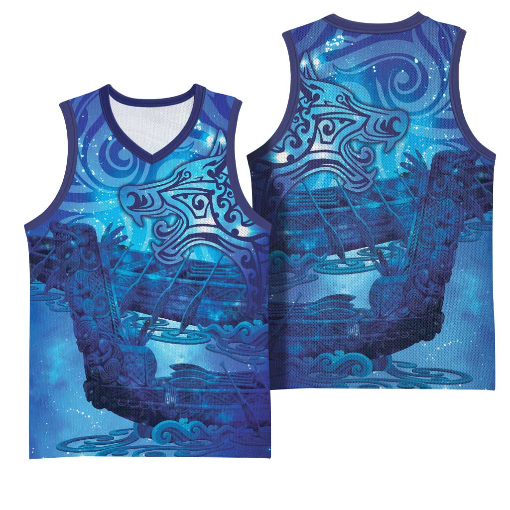 Kuri New Zealand Matariki Basketball Jersey Aotearoa Dog Waka Maori New Year Galaxy Vibes