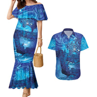 Kuri New Zealand Matariki Couples Matching Mermaid Dress and Hawaiian Shirt Aotearoa Dog Waka Maori New Year Galaxy Vibes