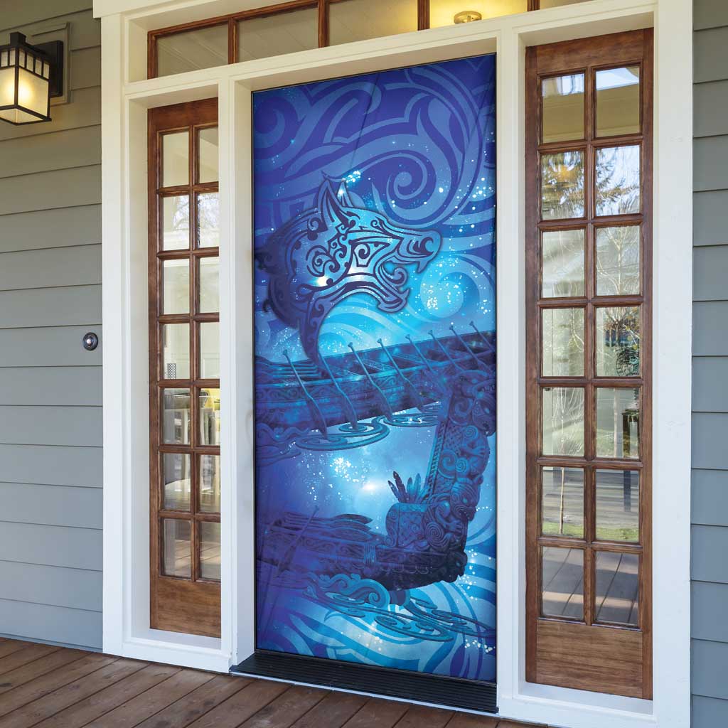 Kuri New Zealand Matariki Door Cover Aotearoa Dog Waka Maori New Year Galaxy Vibes
