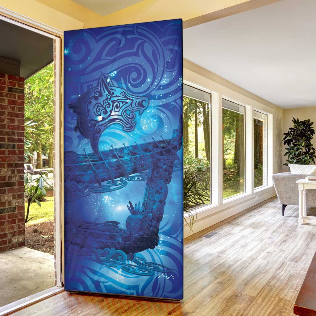 Kuri New Zealand Matariki Door Cover Aotearoa Dog Waka Maori New Year Galaxy Vibes