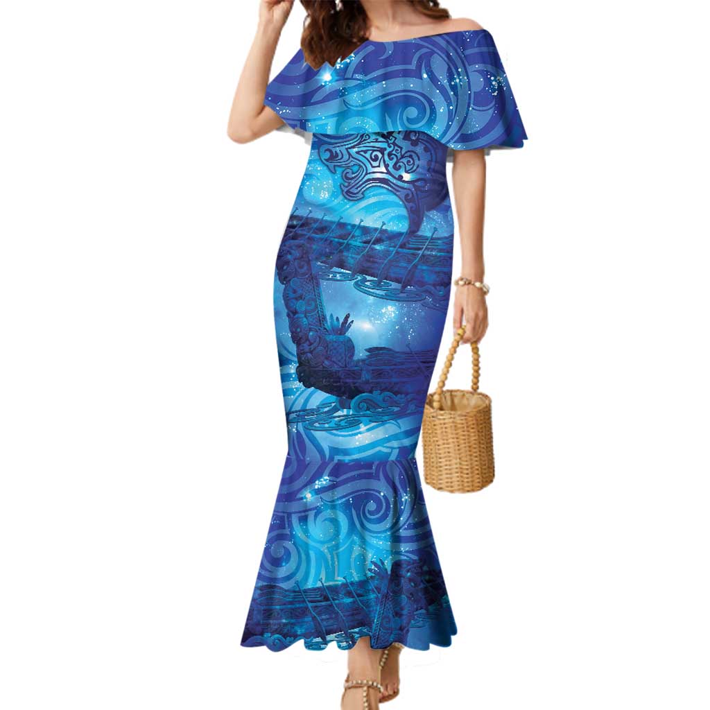 Kuri New Zealand Matariki Family Matching Mermaid Dress and Hawaiian Shirt Aotearoa Dog Waka Maori New Year Galaxy Vibes