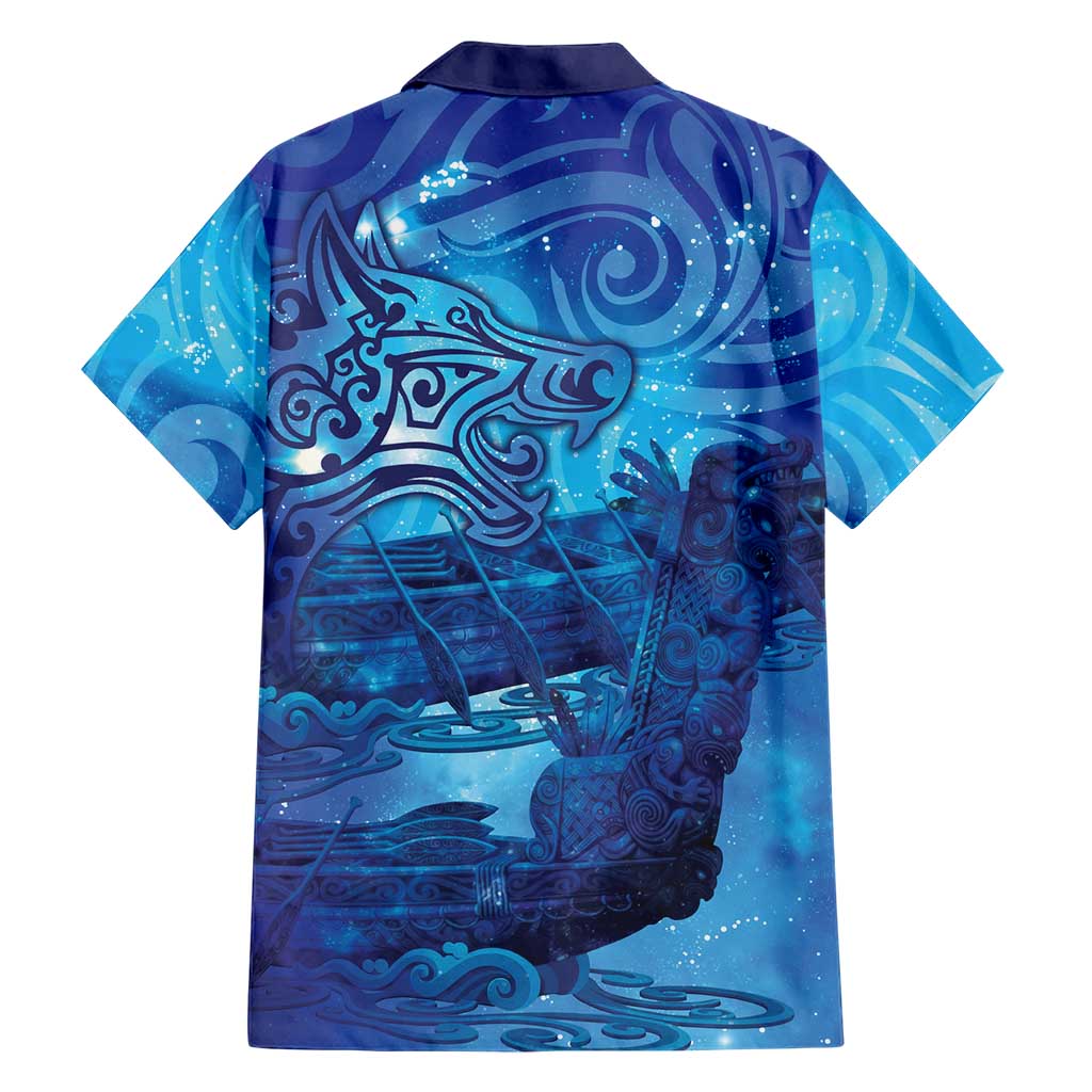 Kuri New Zealand Matariki Family Matching Off Shoulder Maxi Dress and Hawaiian Shirt Aotearoa Dog Waka Maori New Year Galaxy Vibes