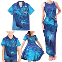 Kuri New Zealand Matariki Family Matching Tank Maxi Dress and Hawaiian Shirt Aotearoa Dog Waka Maori New Year Galaxy Vibes