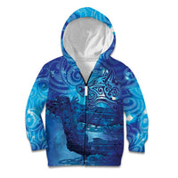 Kuri New Zealand Matariki Kid Hoodie Aotearoa Dog Waka Maori New Year Galaxy Vibes
