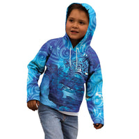 Kuri New Zealand Matariki Kid Hoodie Aotearoa Dog Waka Maori New Year Galaxy Vibes