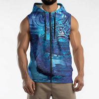 Kuri New Zealand Matariki Sleeveless Zip Hoodie Aotearoa Dog Waka Maori New Year Galaxy Vibes
