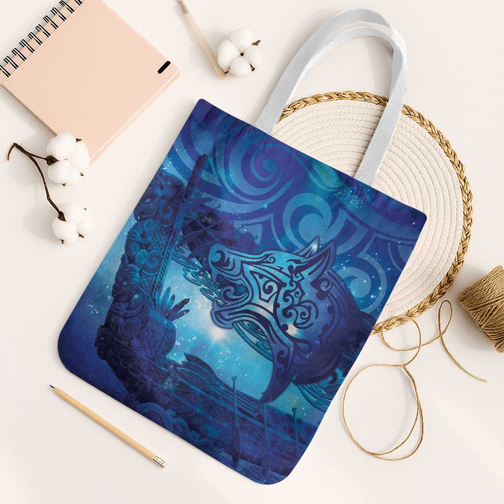 Kuri New Zealand Matariki Tote Bag Aotearoa Dog Waka Maori New Year Galaxy Vibes