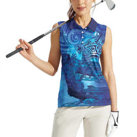 Kuri New Zealand Matariki Women Sleeveless Polo Shirt Aotearoa Dog Waka Maori New Year Galaxy Vibes