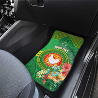 Personalized Manu'a Cession Day Car Mats Tropical Flowers With Polynesian Pattern