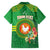 Personalized Manu'a Cession Day Family Matching Off Shoulder Short Dress and Hawaiian Shirt Tropical Flowers With Polynesian Pattern