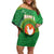 Personalized Manu'a Cession Day Family Matching Off Shoulder Short Dress and Hawaiian Shirt Tropical Flowers With Polynesian Pattern