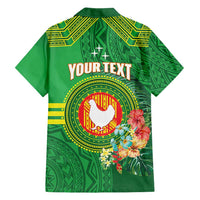 Personalized Manu'a Cession Day Family Matching Tank Maxi Dress and Hawaiian Shirt Tropical Flowers With Polynesian Pattern