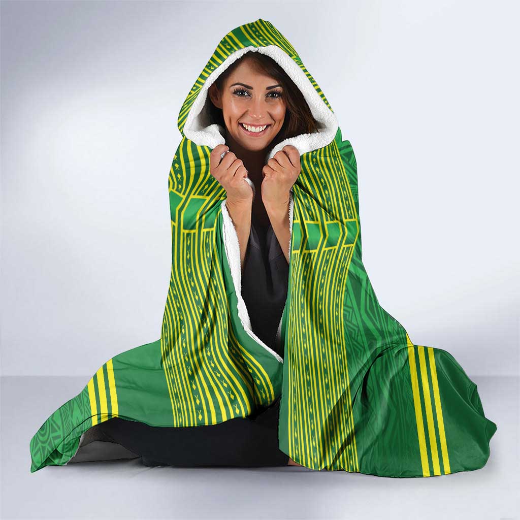 Personalized Manu'a Cession Day Hooded Blanket Tropical Flowers With Polynesian Pattern