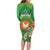 Personalized Manu'a Cession Day Long Sleeve Bodycon Dress Tropical Flowers With Polynesian Pattern