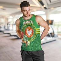 Personalized Manu'a Cession Day Men Tank Top Tropical Flowers With Polynesian Pattern