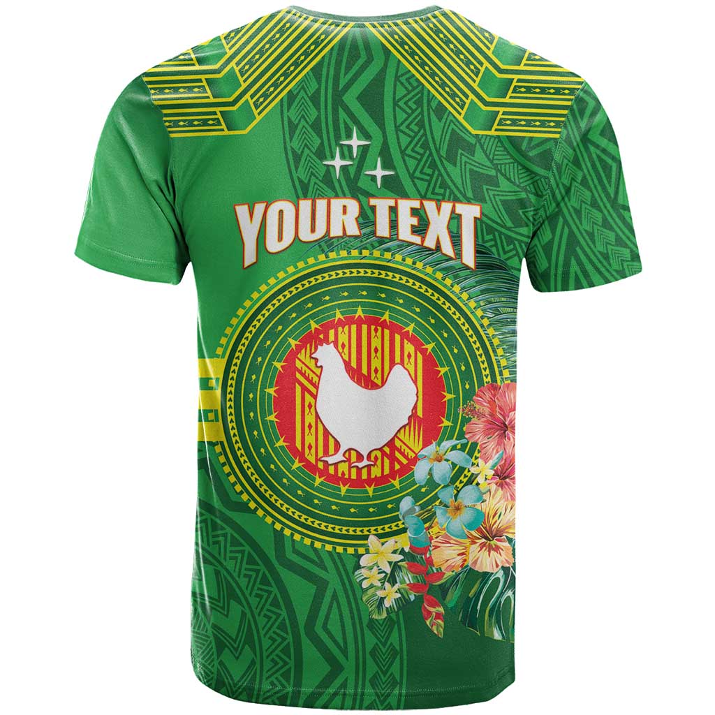 Personalized Manu'a Cession Day T Shirt Tropical Flowers With Polynesian Pattern