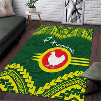 Manu'a Flag Day Area Rug Polynesian Pattern National Color Proud