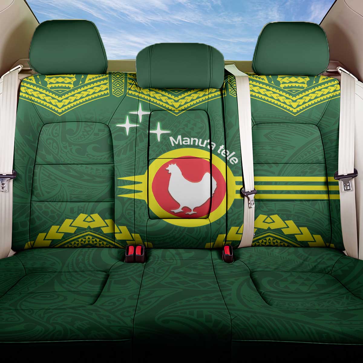 Manu'a Flag Day Back Car Seat Cover Polynesian Pattern National Color Proud