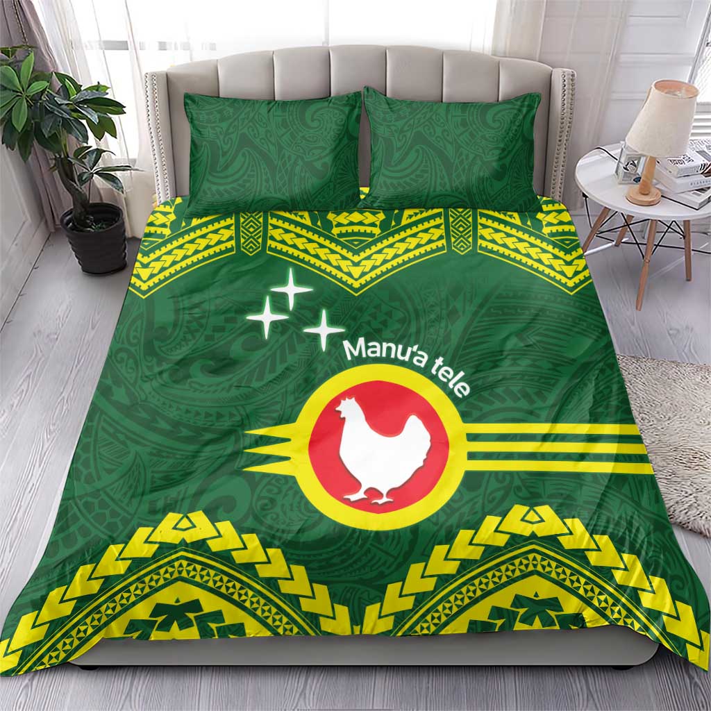 Manu'a Flag Day Bedding Set Polynesian Pattern National Color Proud