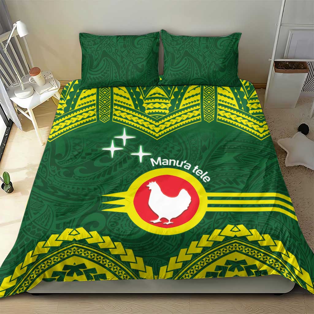 Manu'a Flag Day Bedding Set Polynesian Pattern National Color Proud