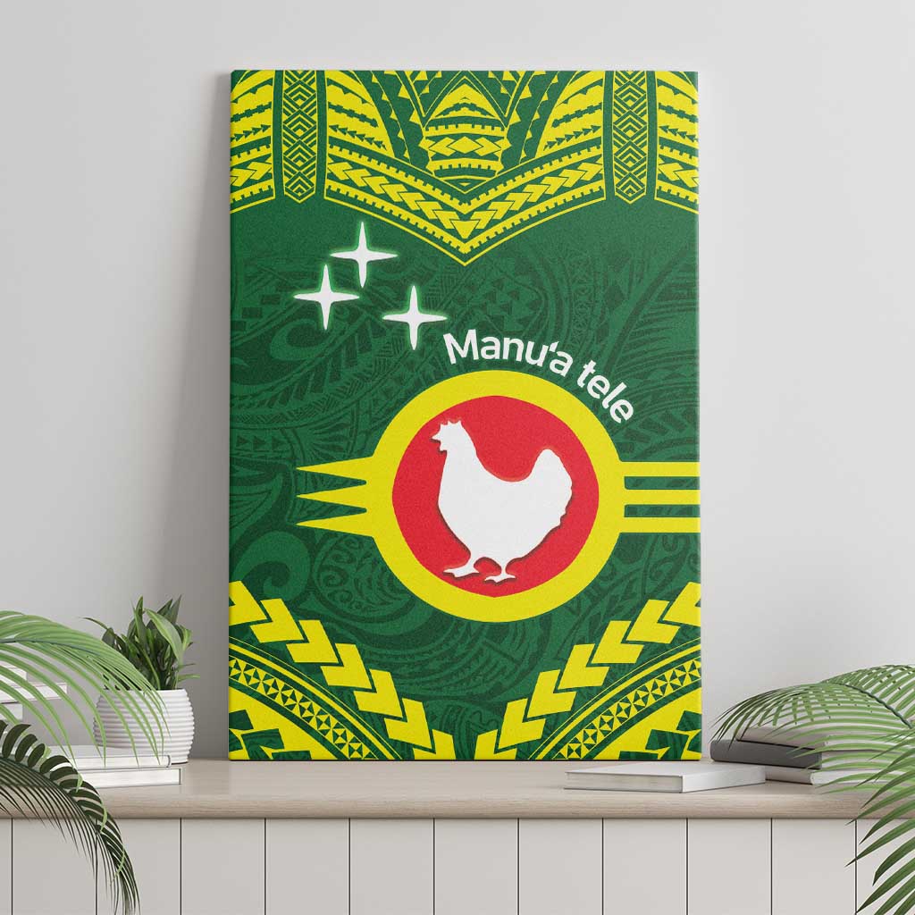 Manu'a Flag Day Canvas Wall Art Polynesian Pattern National Color Proud