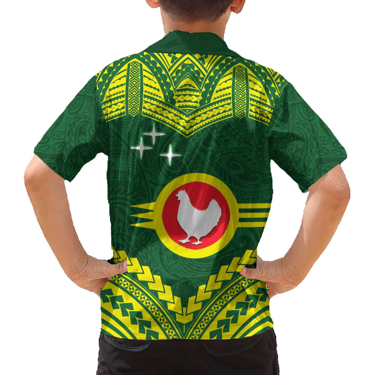 Manu'a Flag Day Family Matching Off The Shoulder Long Sleeve Dress and Hawaiian Shirt Polynesian Pattern National Color Proud