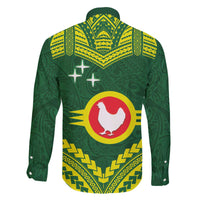 Manu'a Flag Day Family Matching Off The Shoulder Long Sleeve Dress and Hawaiian Shirt Polynesian Pattern National Color Proud