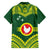 Manu'a Flag Day Family Matching Off Shoulder Short Dress and Hawaiian Shirt Polynesian Pattern National Color Proud